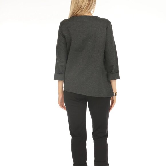 Grey Flap Style Asymmetrical Blazer - Picture 5 of 5